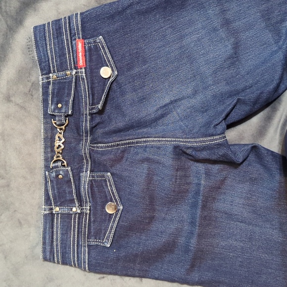 Daniela Tobler Low Rise Dark Wash Jeans, Size 24 - Picture 7 of 8